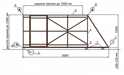 Откатные ворота КОРН ЭКО, толщина 60 мм, купить в любом городе России с доставкой, размер 3 500х2 300, зашивка e128fd85-9af7-11e3-81d6-e447bd2f56ba, цвет e128fd62-9af7-11e3-81d6-e447bd2f56ba, цена 49 490 руб.